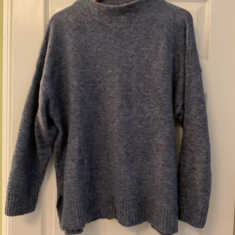 Well Worn Heathered Blue Turtleneck Sweater